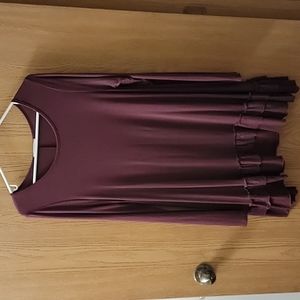 Easel Women's Flowy Long Sleeve Purple Dress Size Medium